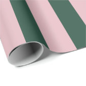 Blush Pink & Green Stripe Geschenkpapier (Rolleneckpunkt)