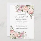 Blush Pink Green Watercolor Blumenzwiebelladen Einladung (Vorderseite)