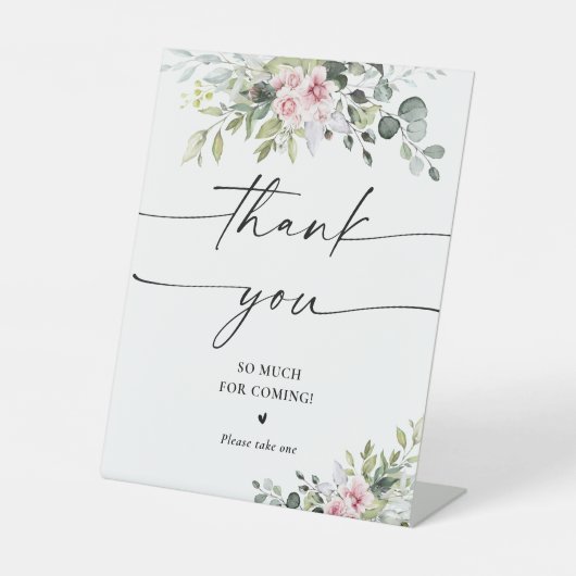 Blush Pink Greenerenery Danke, dass Sie unterschre Sockelschild (Vorderseite)