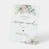 Blush Pink Greenerenery Rezept Karte Zeichen Sockelschild (Vorderseite)