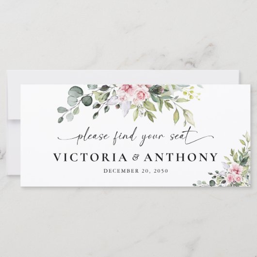 Blush Pink Greenerity Head Table Sign (Vorderseite)