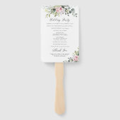Blush Pink Greenerity Hochzeitsprogramm Hand Fan Fächer (Rückseite)