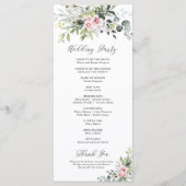 Blush Pink Greenerity Hochzeitsprogramm Programm (Rückseite)