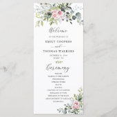 Blush Pink Greenerity Hochzeitsprogramm Programm (Vorderseite)