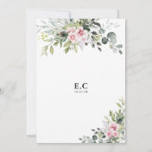 Blush Pink Greenerity Kinderdusche Einladung (Rückseite)