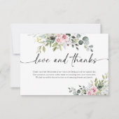 Blush Pink Greenerity Wedding Danke Karte (Vorderseite)