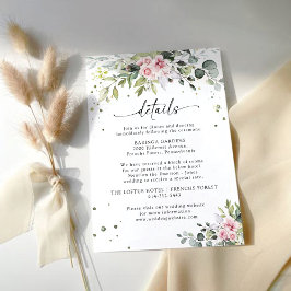 Blush Pink Greenerity Wedding Enclosure Card Begleitkarte