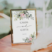 Blush Pink Greenery Blumenkarten und Geschenke Zei Sockelschild