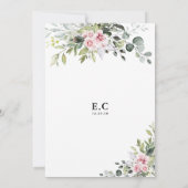 Blush Pink Greenery Bridal Dusche Einladung (Rückseite)