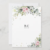 Blush Pink Greenery Bridal Dusche Einladung (Rückseite)