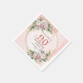 Blush Pink Greenery Floral 90th Birthday Party   Serviette (Ecke)