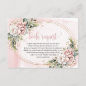 Blush Pink Greenery Glitter Baby Shower Book Cards Begleitkarte (Vorderseite)