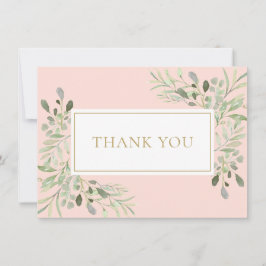 Blush Pink Greenery Heilige Kommunion Dankeskarte