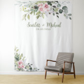 Blush Pink Greenery Hochzeitstorte Wandteppich (Beispiel)