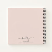 Blush Pink Grey Script Your Name Poetry Notizblock (Rückseite)