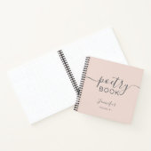 Blush Pink Grey Script Your Name Poetry Notizblock (Innenseite)