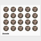 Blush Pink Groovy Black Brown Beige Vielen Dank Runder Aufkleber (Blatt)