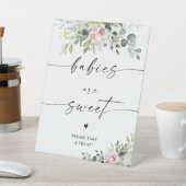 Blush Pink Grüne Babies sind süße Zeichen Sockelschild (In SItu)