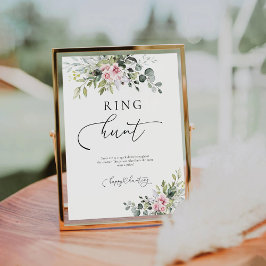 Blush Pink Grüne Ring Hunt Sign Sockelschild