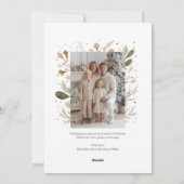 Blush Pink Grüne Weihnachtszeit Foto Feiertagskarte (Rückseite)