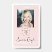 Blush Pink Haar-, Make-up- und Schönheitsstudio-Br Ausweis (Vorderseite)