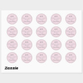 Blush Pink Haar-, Make-up- und Schönheitsstudio Mo Runder Aufkleber (Blatt)