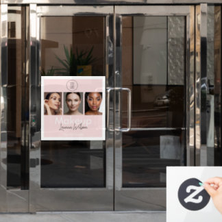  Blush Pink Hair, Makeup & Beauty Studio Branding  Fensteraufkleber