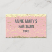 Blush Pink Hair Salon Gold Glitzer Patterns Girly Visitenkarte (Vorderseite)