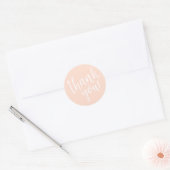 Blush Pink Hand Letter Script Vielen Dank Runder Aufkleber (Umschlag)