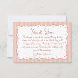 Blush Pink Hand Painted Bridal Shower 02 Dankeskarte