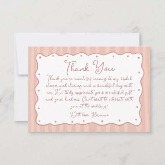 Blush Pink Hand Painted Bridal Shower 02 Dankeskarte (Vorderseite)