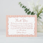 Blush Pink Hand Painted Bridal Shower 02 Dankeskarte (Stehend Vorderseite)