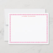 Blush Pink Hand Painted Stripe Border Note card Einladung (Vorderseite)