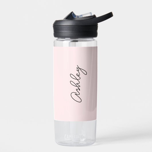 Blush Pink Handgeschriebener Text Elegant Trinkflasche (Links)