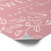 Blush Pink handgezeichnete Blatt Monogramm Hochzei Poster (Ecke)