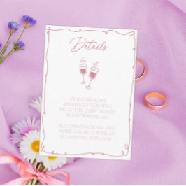 Blush Pink Handgezeichnete Braun und Körperdetails Begleitkarte