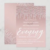 Blush Pink Hanging Diamond Lights Abend Einladung (Vorne/Hinten)