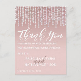 Blush Pink Hanging Diamond Lights Danke Postkarte
