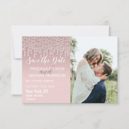 Blush Pink Hanging Diamond Lights Save the Date
