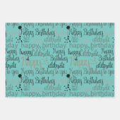 Blush Pink Happy Birthday Geschenkpapier Set (Vorderseite 3)