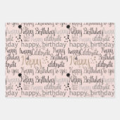 Blush Pink Happy Birthday Geschenkpapier Set (Vorderseite)