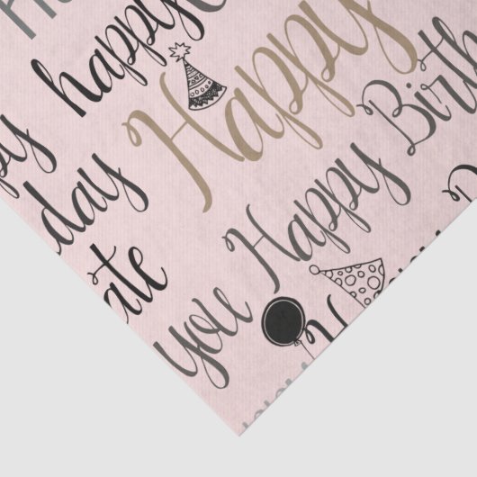 Blush Pink Happy Birthday Seidenpapier (Detail)