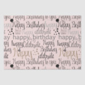 Blush Pink Happy Birthday Seidenpapier (Vorderseite)