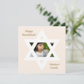 Blush Pink Happy Hanukkah Niedliches Foto (Stehend Vorderseite)