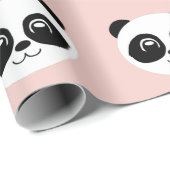 Blush Pink - Happy Panda Face Geschenkpapier (Rolleneckpunkt)
