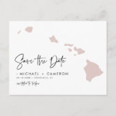 Blush Pink Hawaii Karte Modern Script Save the Dat (Vorderseite)