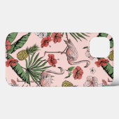 Blush Pink Hawaiian Flamingo Case-Mate iPhone Hülle (Rückseite (Horizontal))