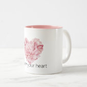 Blush Pink Heart Flower Zweifarbige Tasse (VorderseiteRechts)