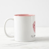 Blush Pink Heart Flower Zweifarbige Tasse (Links)