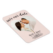 Blush Pink Heart Foto Hochzeit Speichern Sie das D Magnet (Rechte Seite)